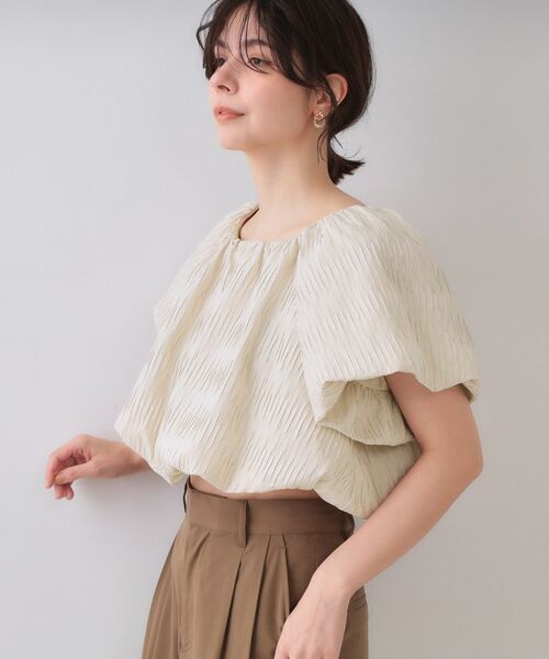 OPAQUE.CLIP / オペーク ドット クリップ シャツ・ブラウス | ふくれジャカードバルーンブラウス【洗濯機洗い可】 | 詳細1