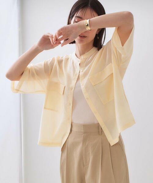 OPAQUE.CLIP / オペーク ドット クリップ シャツ・ブラウス | シアーダブルポケットシャツ【洗濯機洗い可】 | 詳細1