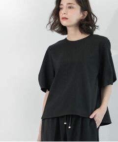 OPAQUE.CLIP / オペーク ドット クリップ シャツ・ブラウス | ラメストライプタックスリーブブラウス/セットアップ可【洗濯機洗い可/防シワ/吸水速乾】