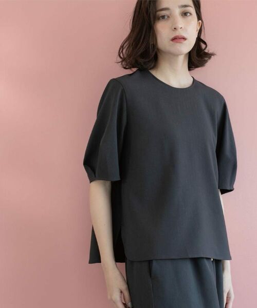 OPAQUE.CLIP / オペーク ドット クリップ シャツ・ブラウス | ラメストライプタックスリーブブラウス/セットアップ可【洗濯機洗い可/防シワ/吸水速乾】 | 詳細1