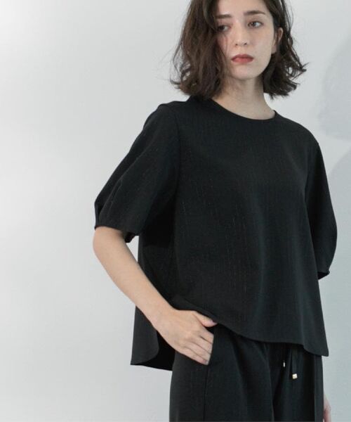 OPAQUE.CLIP / オペーク ドット クリップ シャツ・ブラウス | ラメストライプタックスリーブブラウス/セットアップ可【洗濯機洗い可/防シワ/吸水速乾】 | 詳細10