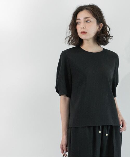 OPAQUE.CLIP / オペーク ドット クリップ シャツ・ブラウス | ラメストライプタックスリーブブラウス/セットアップ可【洗濯機洗い可/防シワ/吸水速乾】 | 詳細11