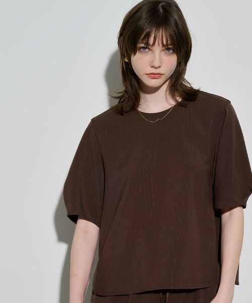 OPAQUE.CLIP / オペーク ドット クリップ シャツ・ブラウス | ラメストライプタックスリーブブラウス/セットアップ可【洗濯機洗い可/防シワ/吸水速乾】 | 詳細27