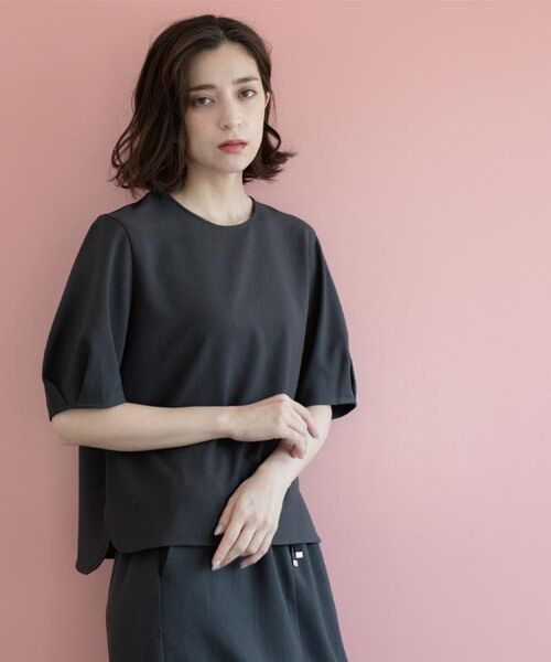 OPAQUE.CLIP / オペーク ドット クリップ シャツ・ブラウス | ラメストライプタックスリーブブラウス/セットアップ可【洗濯機洗い可/防シワ/吸水速乾】 | 詳細3