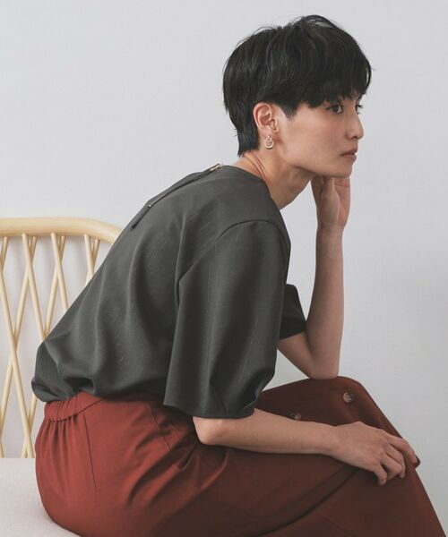 OPAQUE.CLIP / オペーク ドット クリップ シャツ・ブラウス | ラメストライプタックスリーブブラウス/セットアップ可【洗濯機洗い可/防シワ/吸水速乾】 | 詳細30