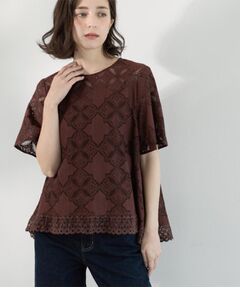 OPAQUE.CLIP / オペーク ドット クリップ シャツ・ブラウス | レースフレアブラウス【洗濯機洗い可】