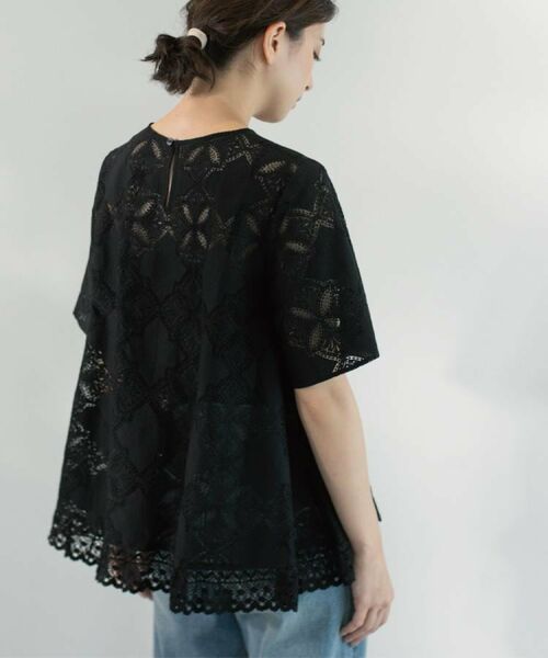 OPAQUE.CLIP / オペーク ドット クリップ シャツ・ブラウス | レースフレアブラウス【洗濯機洗い可】 | 詳細10