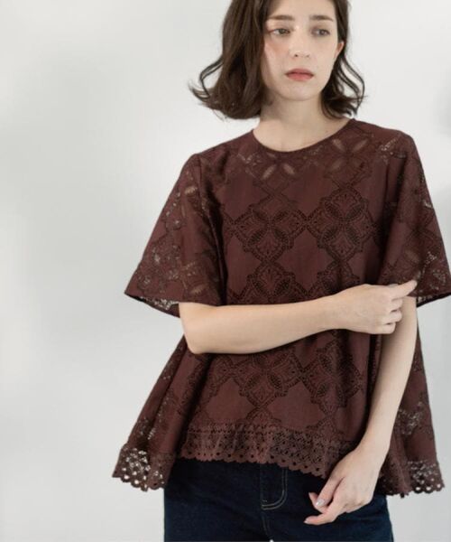 OPAQUE.CLIP / オペーク ドット クリップ シャツ・ブラウス | レースフレアブラウス【洗濯機洗い可】 | 詳細15