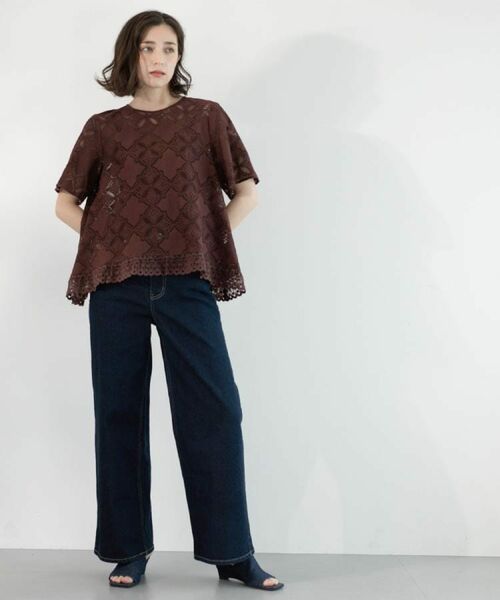 OPAQUE.CLIP / オペーク ドット クリップ シャツ・ブラウス | レースフレアブラウス【洗濯機洗い可】 | 詳細20