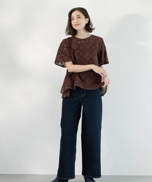 OPAQUE.CLIP / オペーク ドット クリップ シャツ・ブラウス | レースフレアブラウス【洗濯機洗い可】 | 詳細21