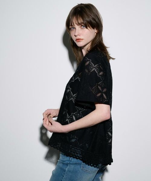 OPAQUE.CLIP / オペーク ドット クリップ シャツ・ブラウス | レースフレアブラウス【洗濯機洗い可】 | 詳細25