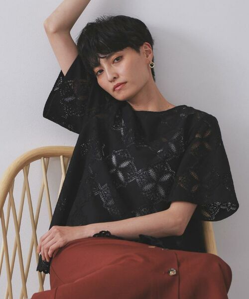 OPAQUE.CLIP / オペーク ドット クリップ シャツ・ブラウス | レースフレアブラウス【洗濯機洗い可】 | 詳細29