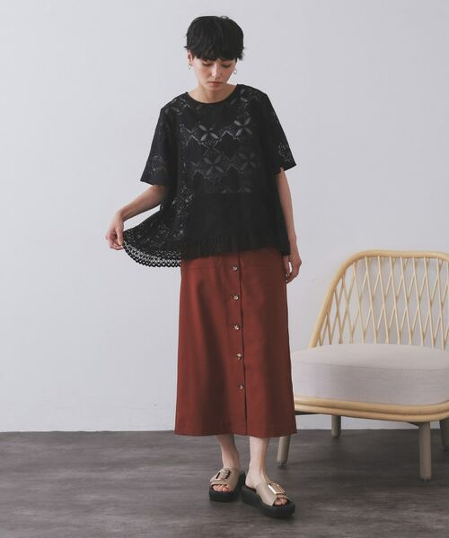 OPAQUE.CLIP / オペーク ドット クリップ シャツ・ブラウス | レースフレアブラウス【洗濯機洗い可】 | 詳細30