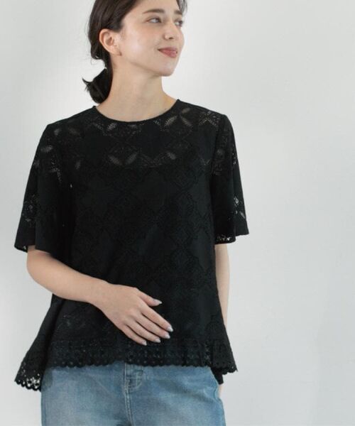 OPAQUE.CLIP / オペーク ドット クリップ シャツ・ブラウス | レースフレアブラウス【洗濯機洗い可】 | 詳細9