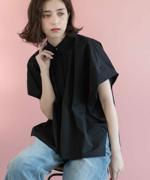 OPAQUE. CLIP/オペーク ドット クリップ 《andGIRL掲載》リラクシーシャツ【洗濯機洗い可】 ブラック(019) 40(L)