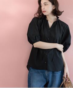 OPAQUE.CLIP / オペーク ドット クリップ シャツ・ブラウス | シアーフリルネックブラウス【洗濯機洗い可】