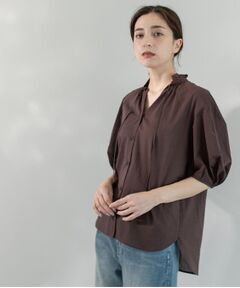 OPAQUE.CLIP / オペーク ドット クリップ シャツ・ブラウス | シアーフリルネックブラウス【洗濯機洗い可】