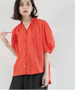 OPAQUE.CLIP / オペーク ドット クリップ シャツ・ブラウス | シアーフリルネックブラウス【洗濯機洗い可】