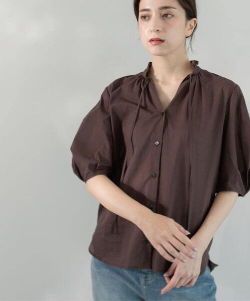 OPAQUE.CLIP / オペーク ドット クリップ シャツ・ブラウス | シアーフリルネックブラウス【洗濯機洗い可】 | 詳細12