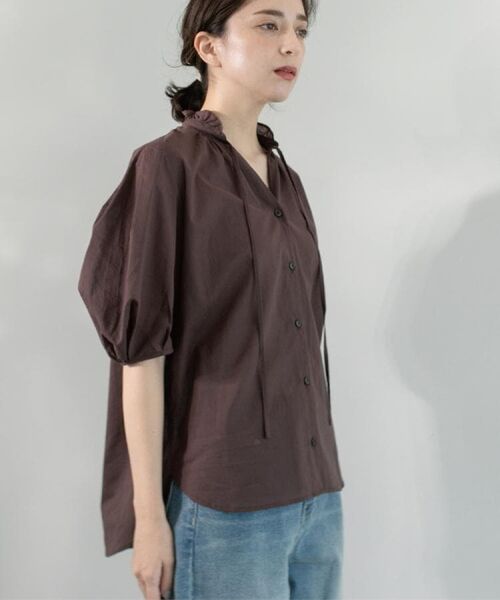 OPAQUE.CLIP / オペーク ドット クリップ シャツ・ブラウス | シアーフリルネックブラウス【洗濯機洗い可】 | 詳細13