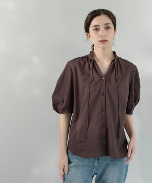 OPAQUE.CLIP / オペーク ドット クリップ シャツ・ブラウス | シアーフリルネックブラウス【洗濯機洗い可】 | 詳細14