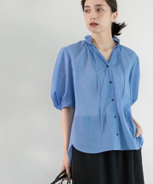 OPAQUE.CLIP / オペーク ドット クリップ シャツ・ブラウス | シアーフリルネックブラウス【洗濯機洗い可】 | 詳細19