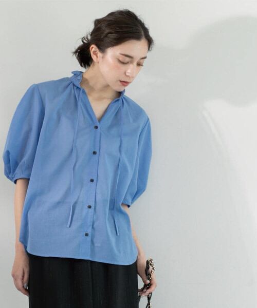 OPAQUE.CLIP / オペーク ドット クリップ シャツ・ブラウス | シアーフリルネックブラウス【洗濯機洗い可】 | 詳細22