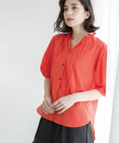 OPAQUE.CLIP / オペーク ドット クリップ シャツ・ブラウス | シアーフリルネックブラウス【洗濯機洗い可】 | 詳細27