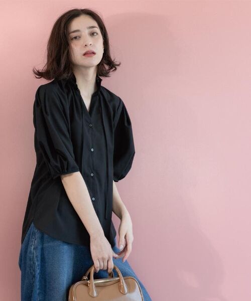 OPAQUE.CLIP / オペーク ドット クリップ シャツ・ブラウス | シアーフリルネックブラウス【洗濯機洗い可】 | 詳細6