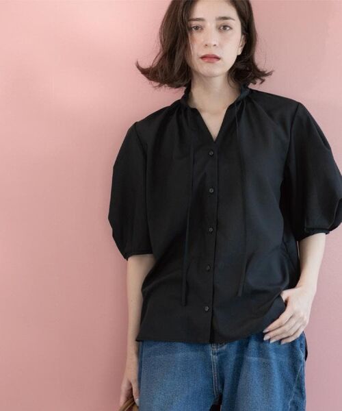 OPAQUE.CLIP / オペーク ドット クリップ シャツ・ブラウス | シアーフリルネックブラウス【洗濯機洗い可】 | 詳細7