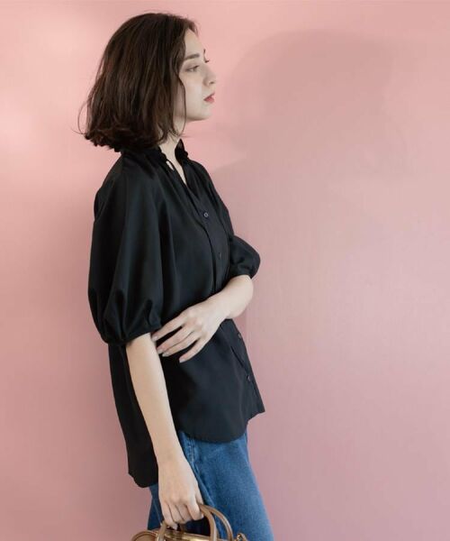 OPAQUE.CLIP / オペーク ドット クリップ シャツ・ブラウス | シアーフリルネックブラウス【洗濯機洗い可】 | 詳細8