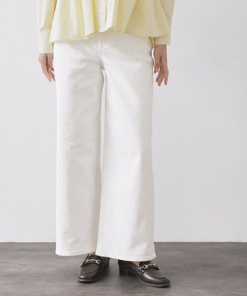 OPAQUE.CLIP / オペーク ドット クリップ デニムパンツ | 《SS-LLサイズ》ストレッチバギーデニム【洗濯機洗い可】(ホワイト(001))