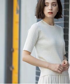 OPAQUE.CLIP / オペーク ドット クリップ ニット・セーター | ケーブルハーフスリーブニット【UVケア/洗濯機OK】《6col/S～LL》