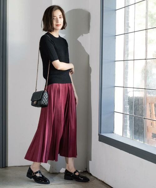 OPAQUE.CLIP / オペーク ドット クリップ ニット・セーター | ケーブルハーフスリーブニット【UVケア/洗濯機OK】《6col/S~LL》 | 詳細14