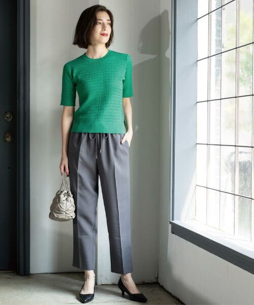 OPAQUE.CLIP / オペーク ドット クリップ ニット・セーター | ケーブルハーフスリーブニット【UVケア/洗濯機OK】《6col/S~LL》 | 詳細20