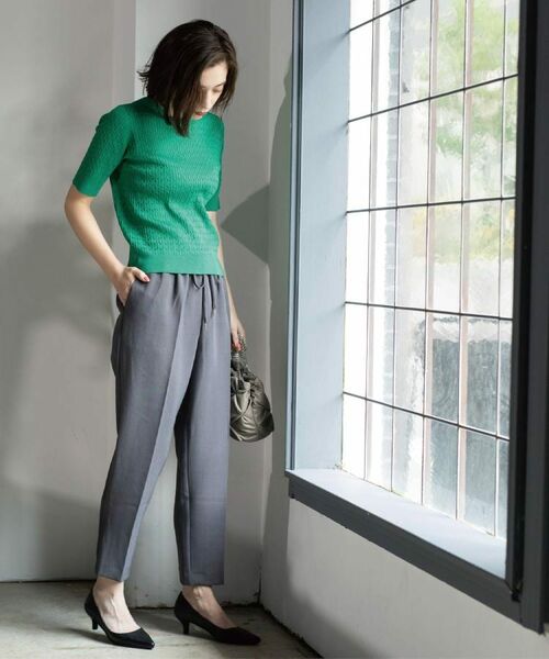 OPAQUE.CLIP / オペーク ドット クリップ ニット・セーター | ケーブルハーフスリーブニット【UVケア/洗濯機OK】《6col/S~LL》 | 詳細21