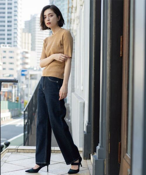 OPAQUE.CLIP / オペーク ドット クリップ ニット・セーター | ケーブルハーフスリーブニット【UVケア/洗濯機OK】《6col/S~LL》 | 詳細27