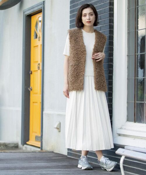 OPAQUE.CLIP / オペーク ドット クリップ ニット・セーター | ケーブルハーフスリーブニット【UVケア/洗濯機OK】《6col/S~LL》 | 詳細6