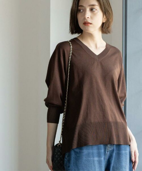 OPAQUE.CLIP / オペーク ドット クリップ ニット・セーター | リラクシーVネックニット【洗濯機洗OK】《6col》 | 詳細11