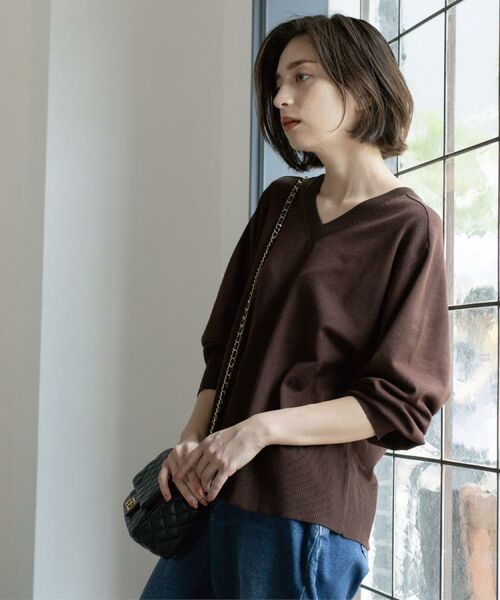 OPAQUE.CLIP / オペーク ドット クリップ ニット・セーター | リラクシーVネックニット【洗濯機洗OK】《6col》 | 詳細14