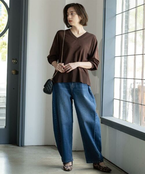 OPAQUE.CLIP / オペーク ドット クリップ ニット・セーター | リラクシーVネックニット【洗濯機洗OK】《6col》 | 詳細17