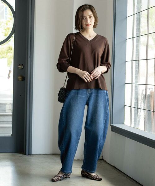 OPAQUE.CLIP / オペーク ドット クリップ ニット・セーター | リラクシーVネックニット【洗濯機洗OK】《6col》 | 詳細18