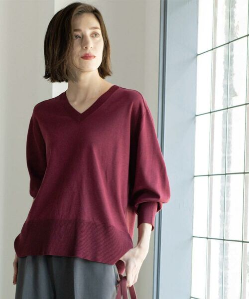 OPAQUE.CLIP / オペーク ドット クリップ ニット・セーター | リラクシーVネックニット【洗濯機洗OK】《6col》 | 詳細19