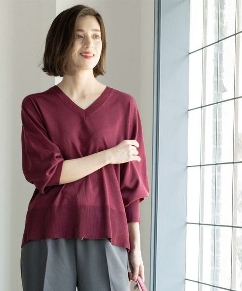 OPAQUE.CLIP / オペーク ドット クリップ ニット・セーター | リラクシーVネックニット【洗濯機洗OK】《6col》 | 詳細21