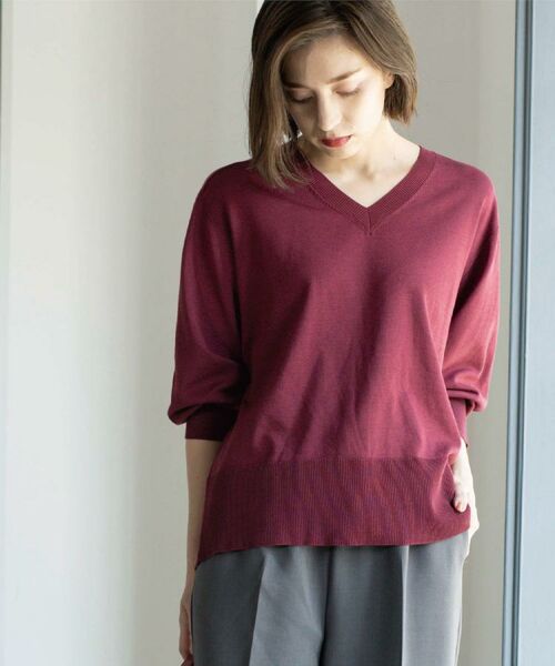 OPAQUE.CLIP / オペーク ドット クリップ ニット・セーター | リラクシーVネックニット【洗濯機洗OK】《6col》 | 詳細22
