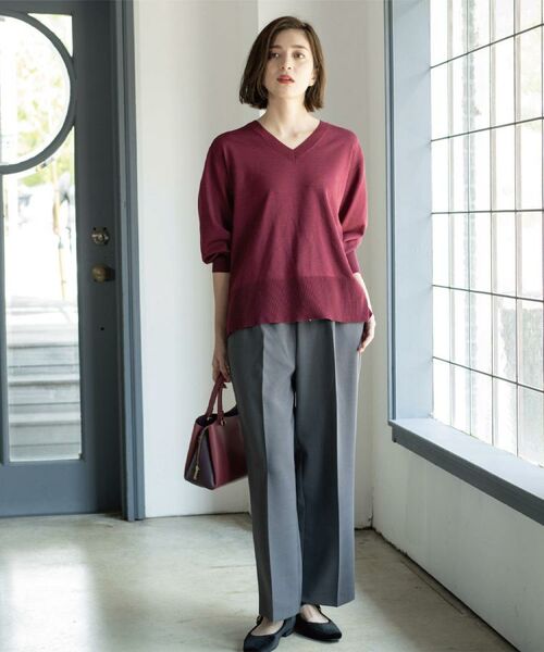 OPAQUE.CLIP / オペーク ドット クリップ ニット・セーター | リラクシーVネックニット【洗濯機洗OK】《6col》 | 詳細23