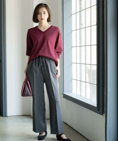 OPAQUE.CLIP / オペーク ドット クリップ ニット・セーター | リラクシーVネックニット【洗濯機洗OK】《6col》 | 詳細24