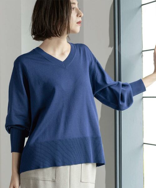 OPAQUE.CLIP / オペーク ドット クリップ ニット・セーター | リラクシーVネックニット【洗濯機洗OK】《6col》 | 詳細25