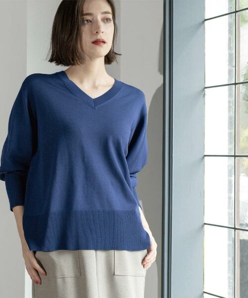 OPAQUE.CLIP / オペーク ドット クリップ ニット・セーター | リラクシーVネックニット【洗濯機洗OK】《6col》 | 詳細26