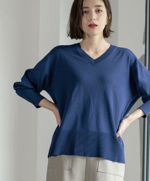 OPAQUE.CLIP / オペーク ドット クリップ ニット・セーター | リラクシーVネックニット【洗濯機洗OK】《6col》 | 詳細27